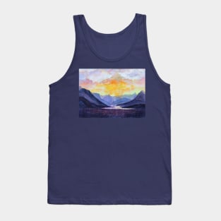 Sunset Watercolor Painting Tank Top